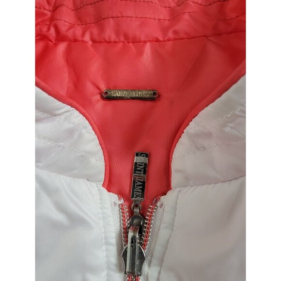 Saint James Women Full Zip Lightweight Reversible Vest Size 6 Red White Sailboat - Picture 5 of 8